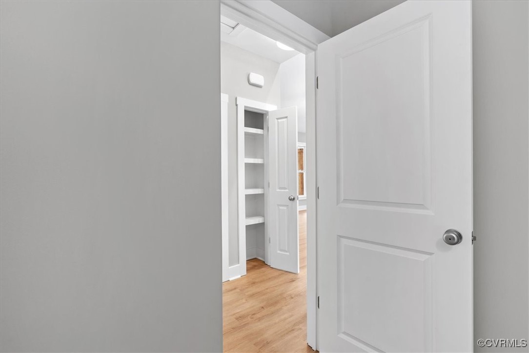 292 Lunenburg County Road Keysville, VA 23947 - Photo 36 of 39 Hallway featuring built in shelves and light wood-