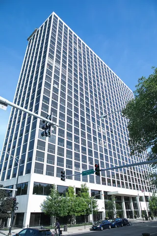 a front view of a building