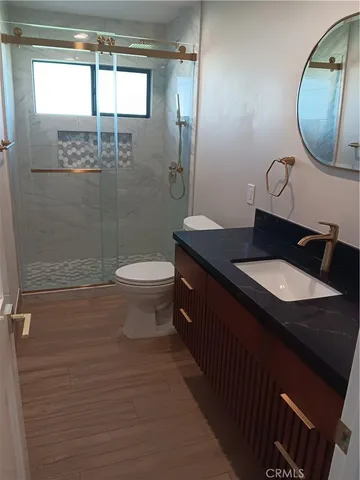 a bathroom that has a shower