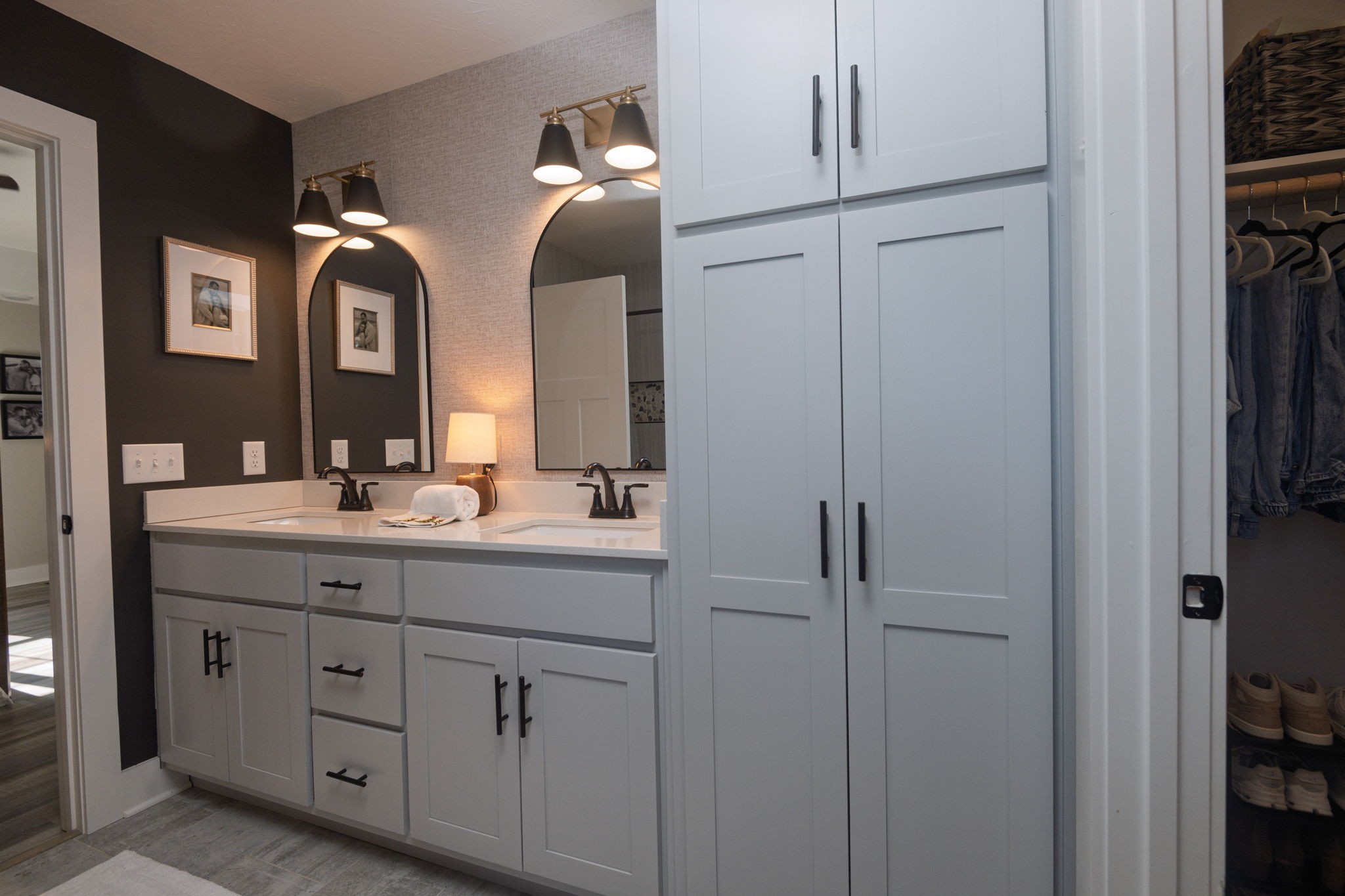 720 Armstrong Road Castalian Springs, TN 37031 - Photo 24 of 45 a bathroom with a double vanity sink and a mirror