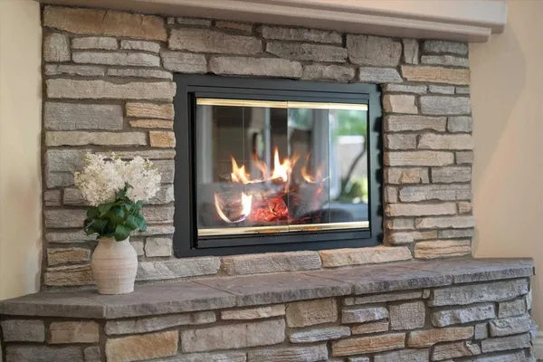 a backyard of a house with lots of green space