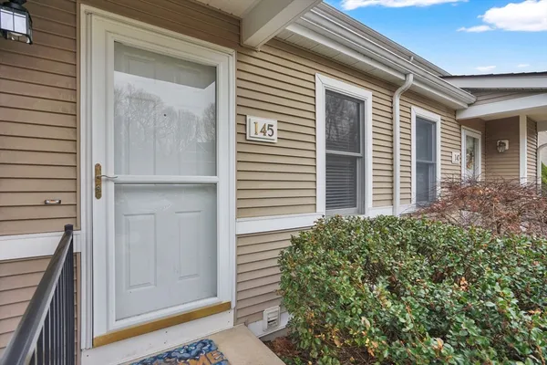 a view of a porch of a house