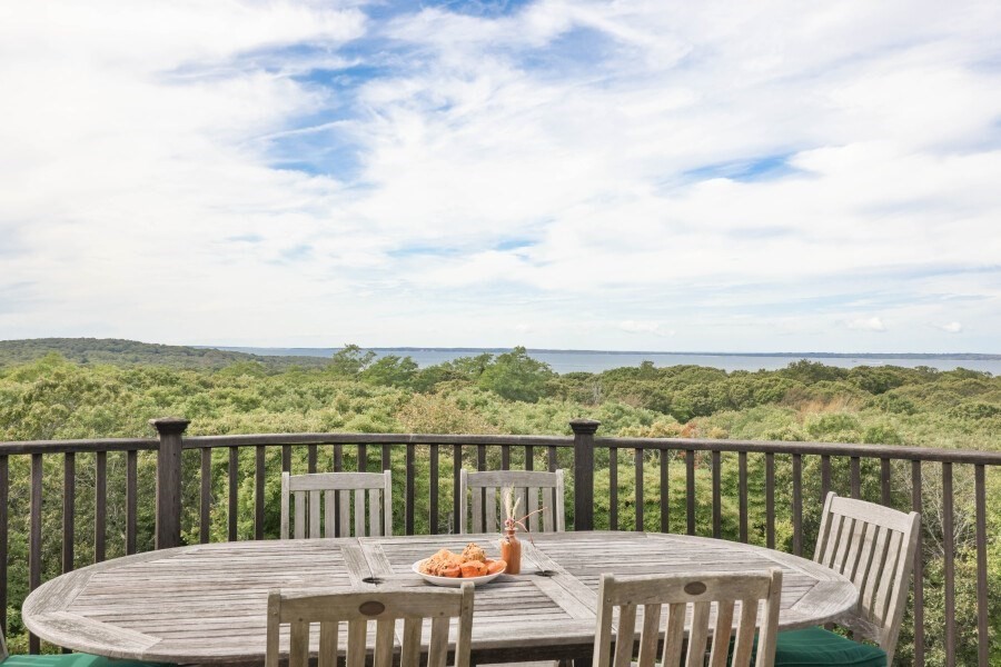97 Longview Road West Tisbury, MA 02568 - Photo 13 of 42 a balcony with wooden floor and lake view