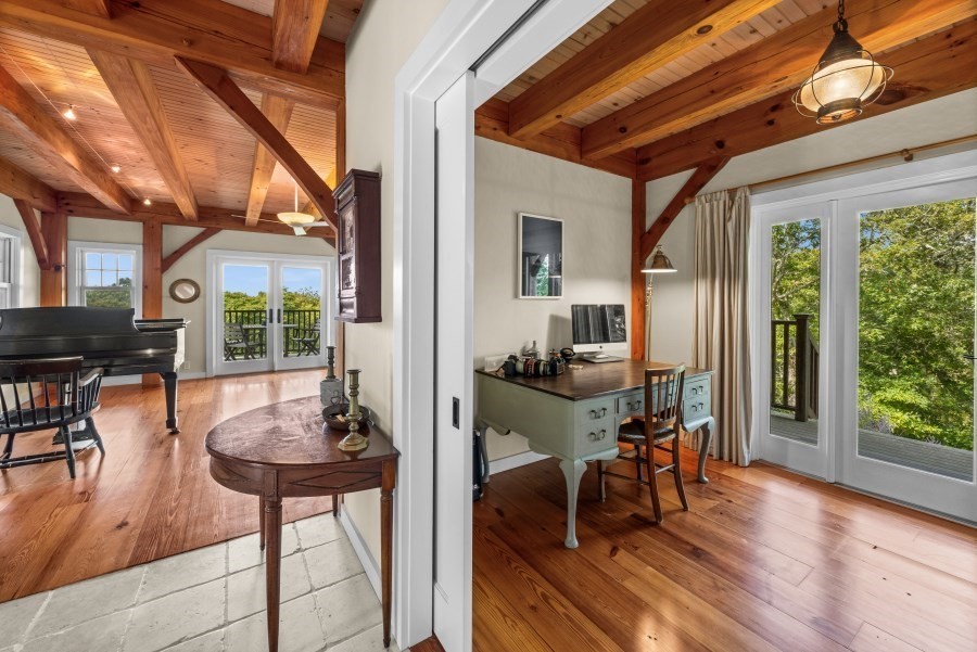97 Longview Road West Tisbury, MA 02568 - Photo 27 of 42 a view of a dining room with furniture window and outside view