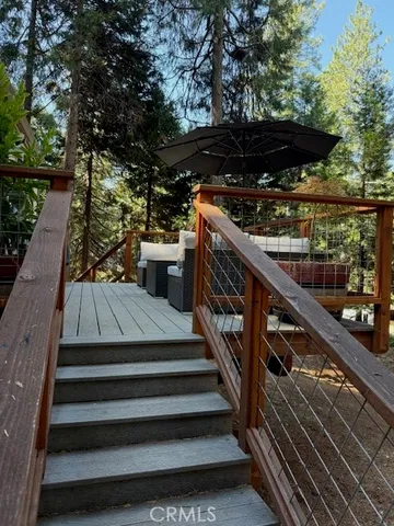 a view of a street with trees