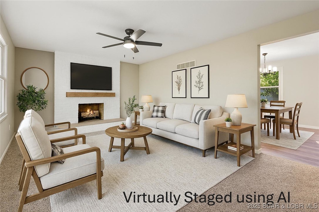 50 Hwy Y Eldon, MO 65026 - Photo 7 of 43 Living Room Virtually staged Modern Farmhouse styl