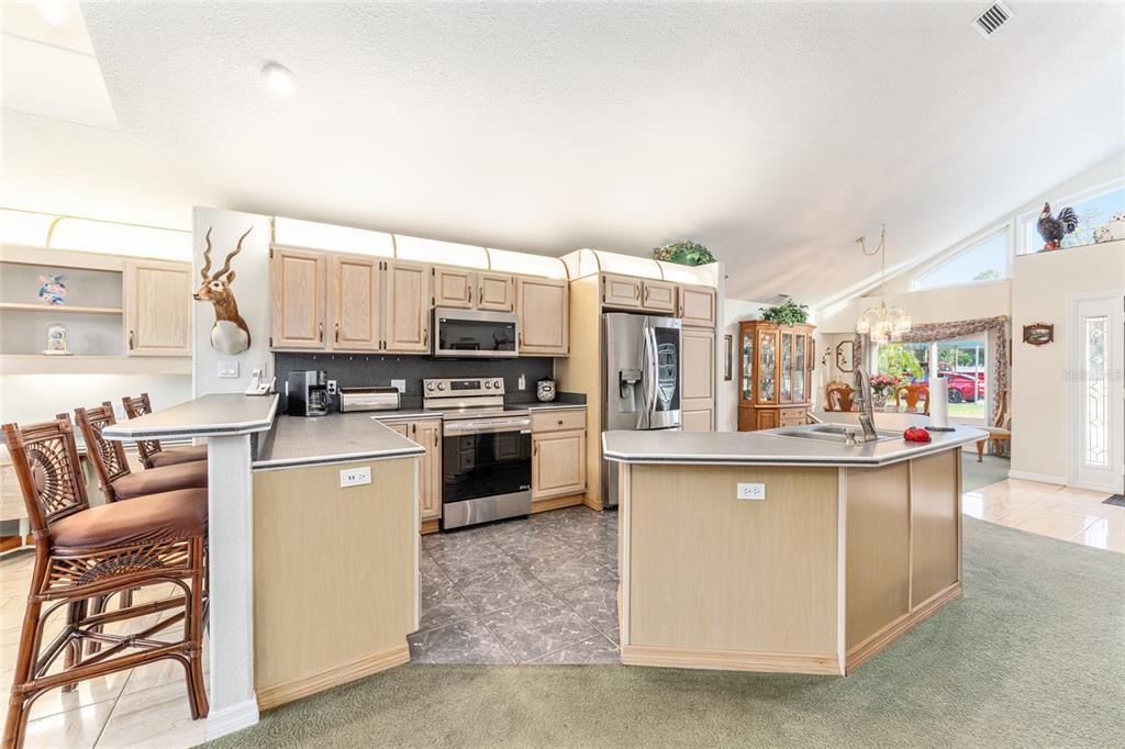 255 Southwest 96th Lane Ocala, FL 34476 - Photo 21 of 92 a kitchen with stainless steel appliances granite countertop a stove top oven a sink dishwasher and white cabinets with wooden floor