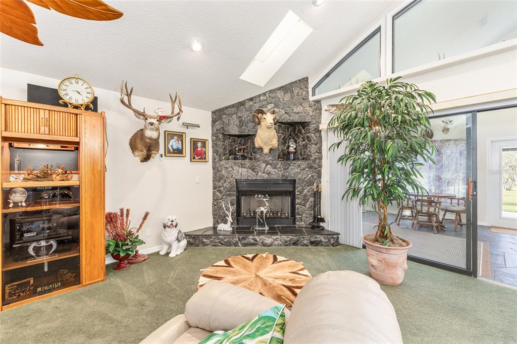 255 Southwest 96th Lane Ocala, FL 34476 - Photo 29 of 92 a living room with patio furniture and a fireplace