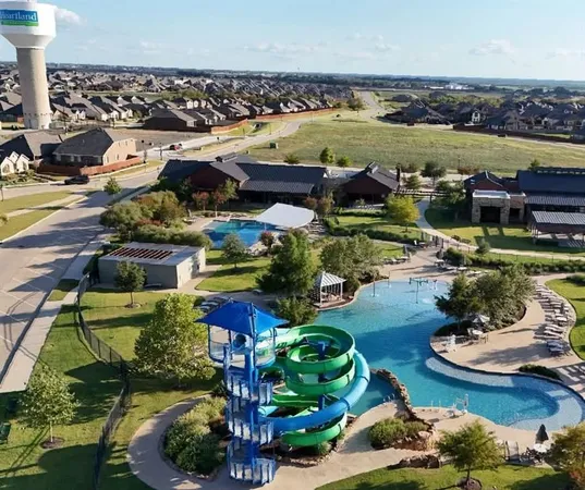 a view of a swimming pool and outside space