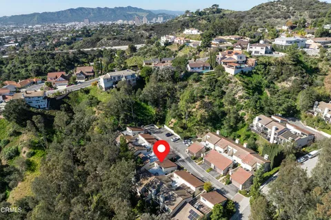 an aerial view of multiple house