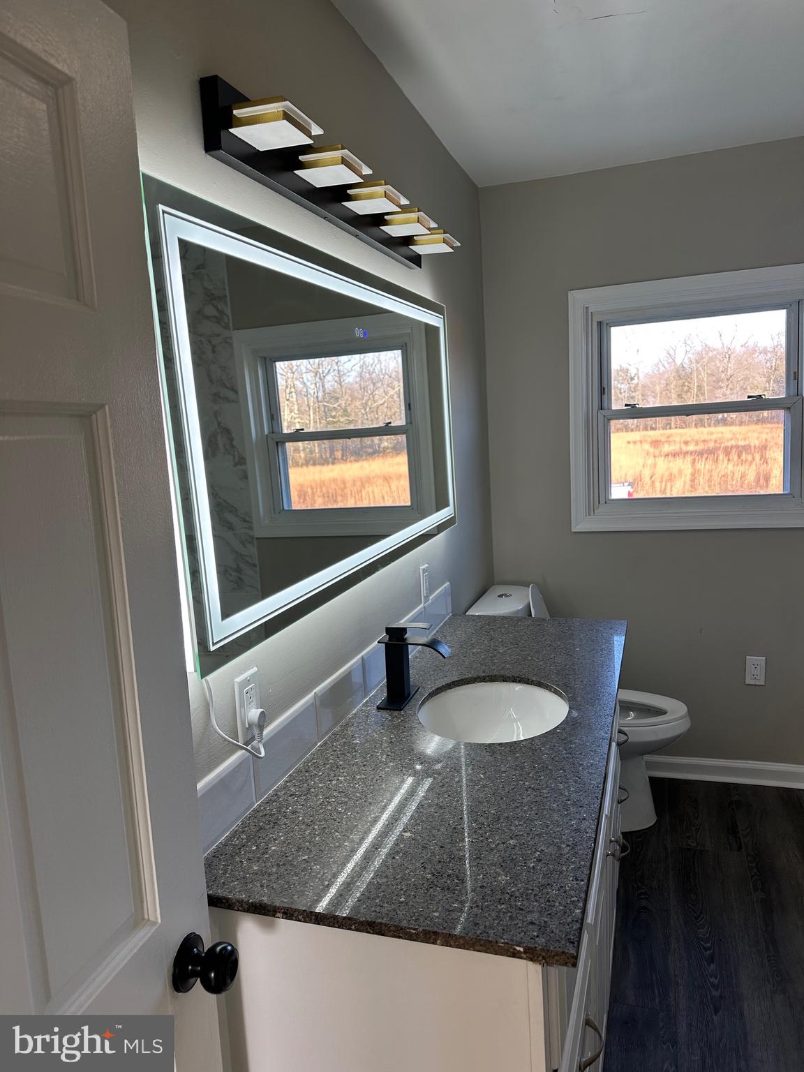 86 Scrapetown Road Pemberton, NJ 08068 - Photo 42 of 43 a bathroom with a granite countertop sink and a mirror
