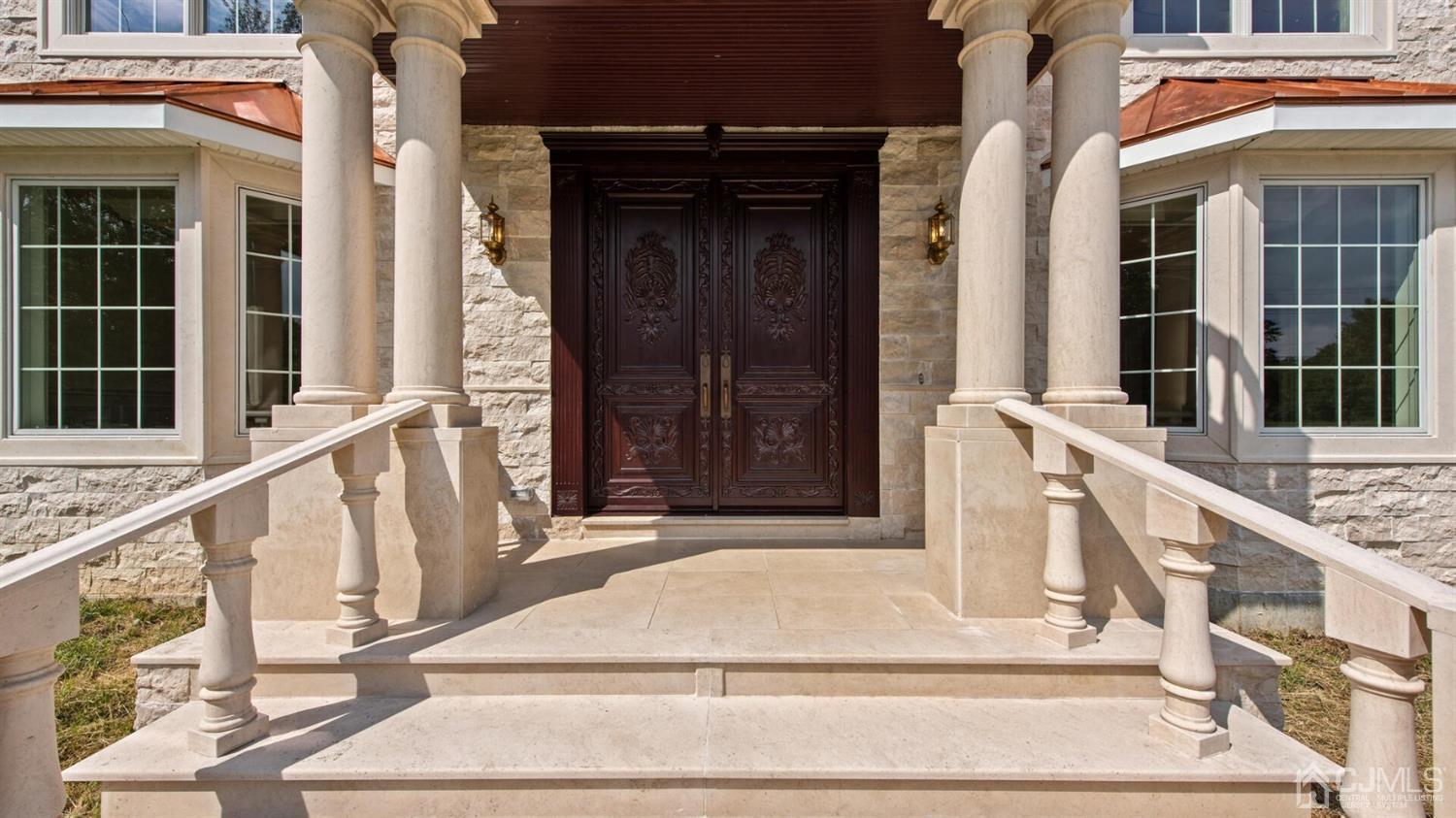 152 Culver Road Monmouth Junction, NJ 08852 - Photo 4 of 87 Imported, crafted Sandstone porch, railings, columns etc.