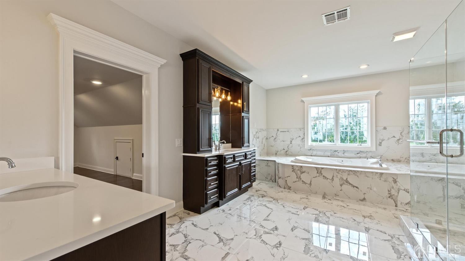 152 Culver Road Monmouth Junction, NJ 08852 - Photo 55 of 87 Master Bath...two separate vanities, Jacuzzi type tub, stall shower