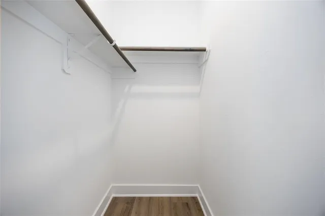 a view of small space with racks on the wall