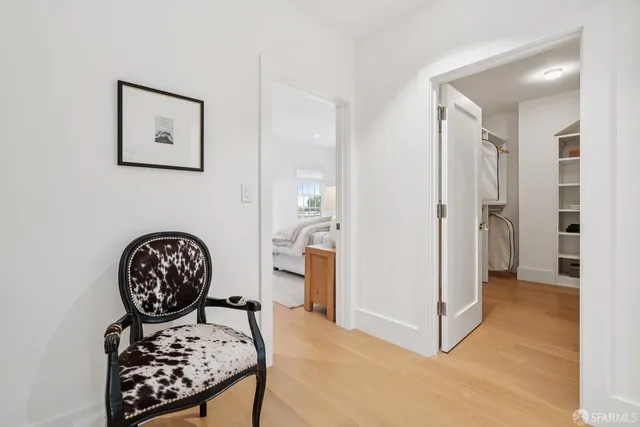 a view of a room with a window