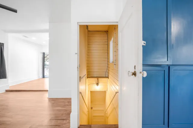 wooden floor in an empty room and a gallery