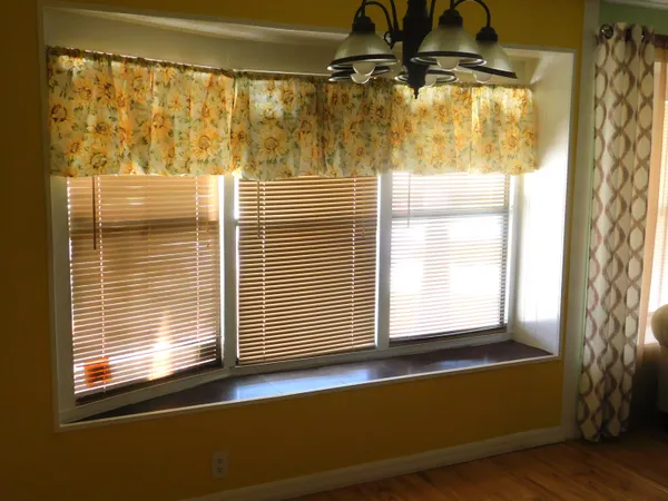 a view of a basket ball court and a window