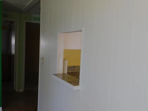 a bathroom with a shower curtain
