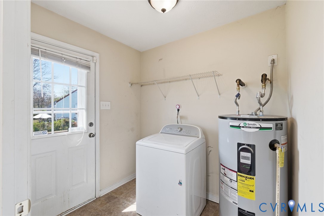 4600 Blackberry Patch Road Henrico, VA 23231 - Photo 4 of 26 Laundry room featuring washer / dryer and water he