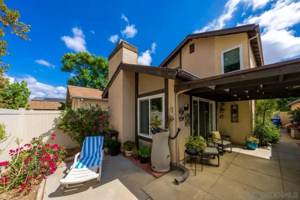 a view of a house with patio