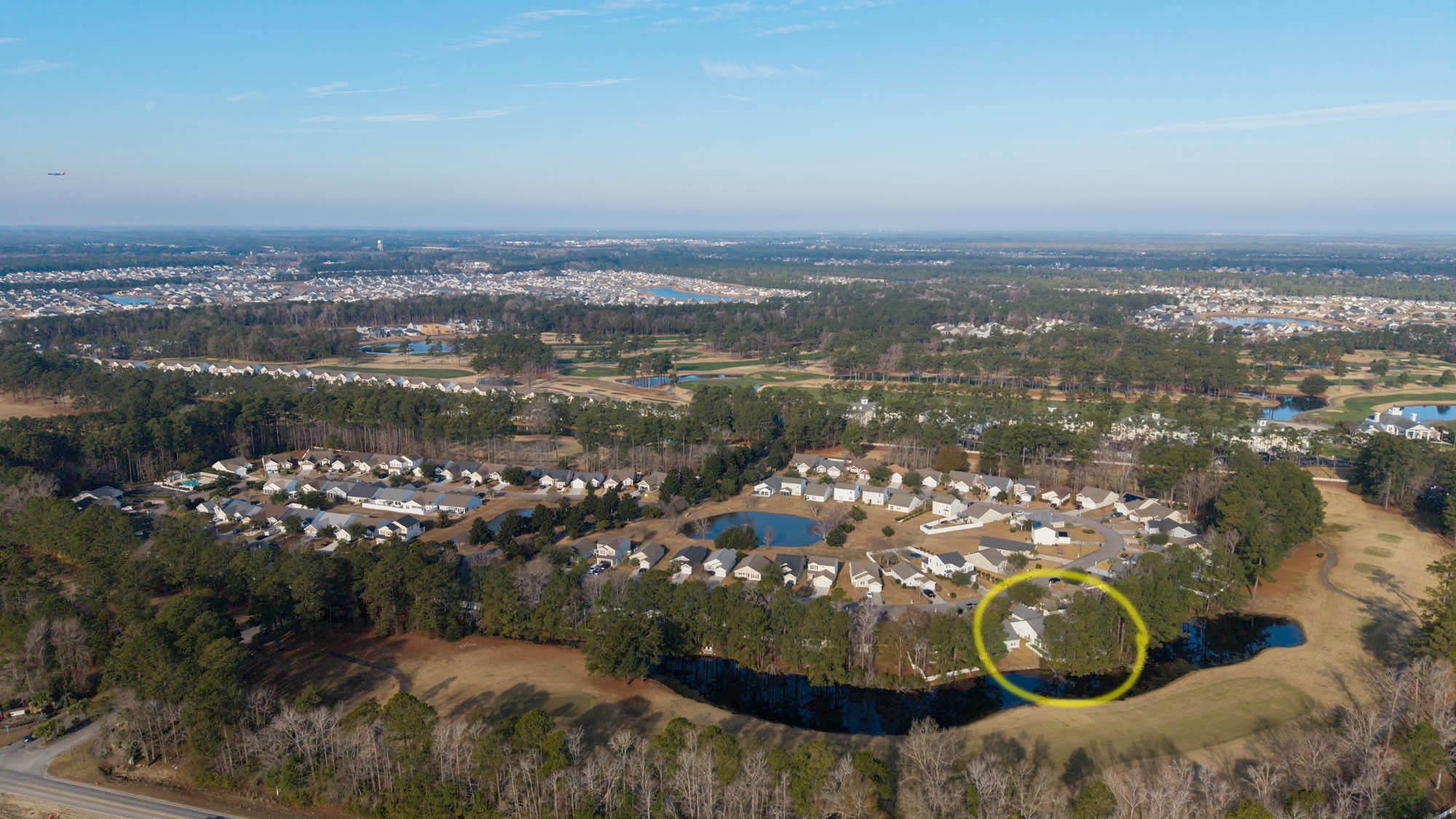 248 McKendree Lane Myrtle Beach, SC 29579 - Photo 33 of 34 Aerial overview of property's location featuring nearby suburban area and a large body of water