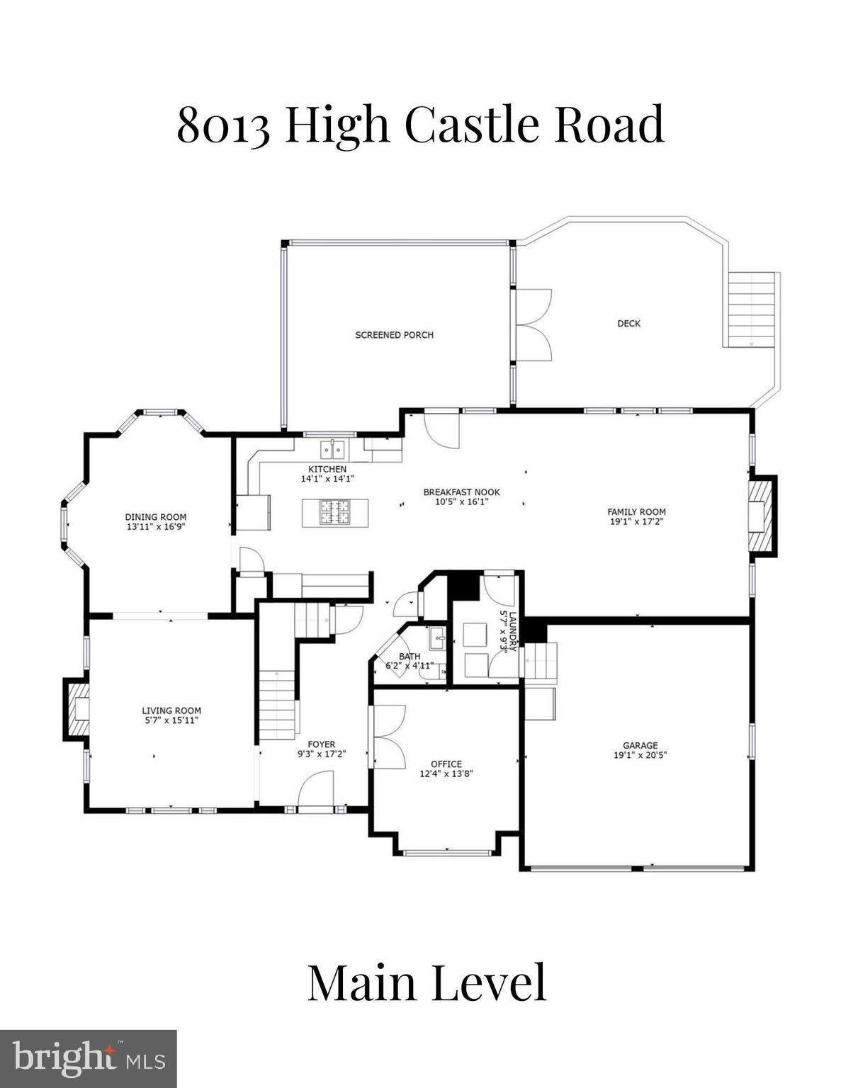 8013 High Castle Road Ellicott City, MD 21043 - Photo 47 of 49 Main Level Floor Plan