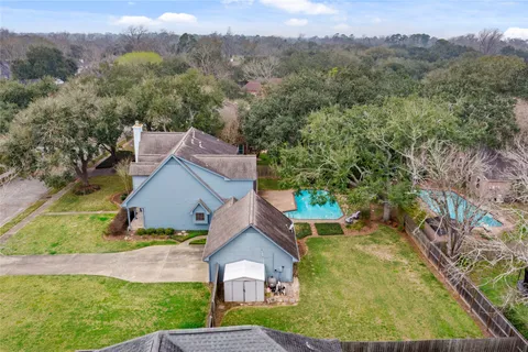 an aerial view of a house
