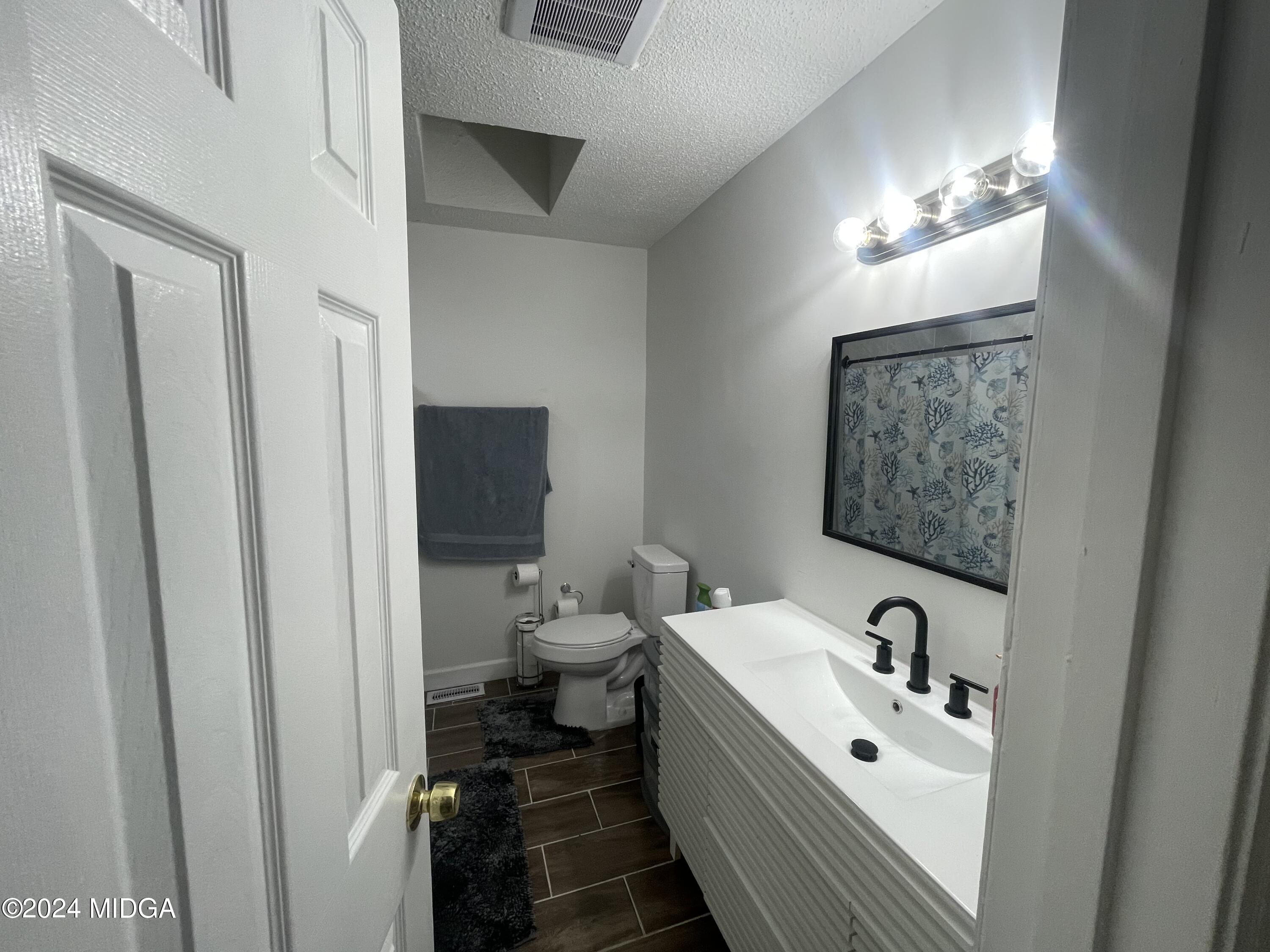 4064 Emory Drive Macon, GA 31206 - Photo 28 of 37 a bathroom with a sink and mirror with toilet