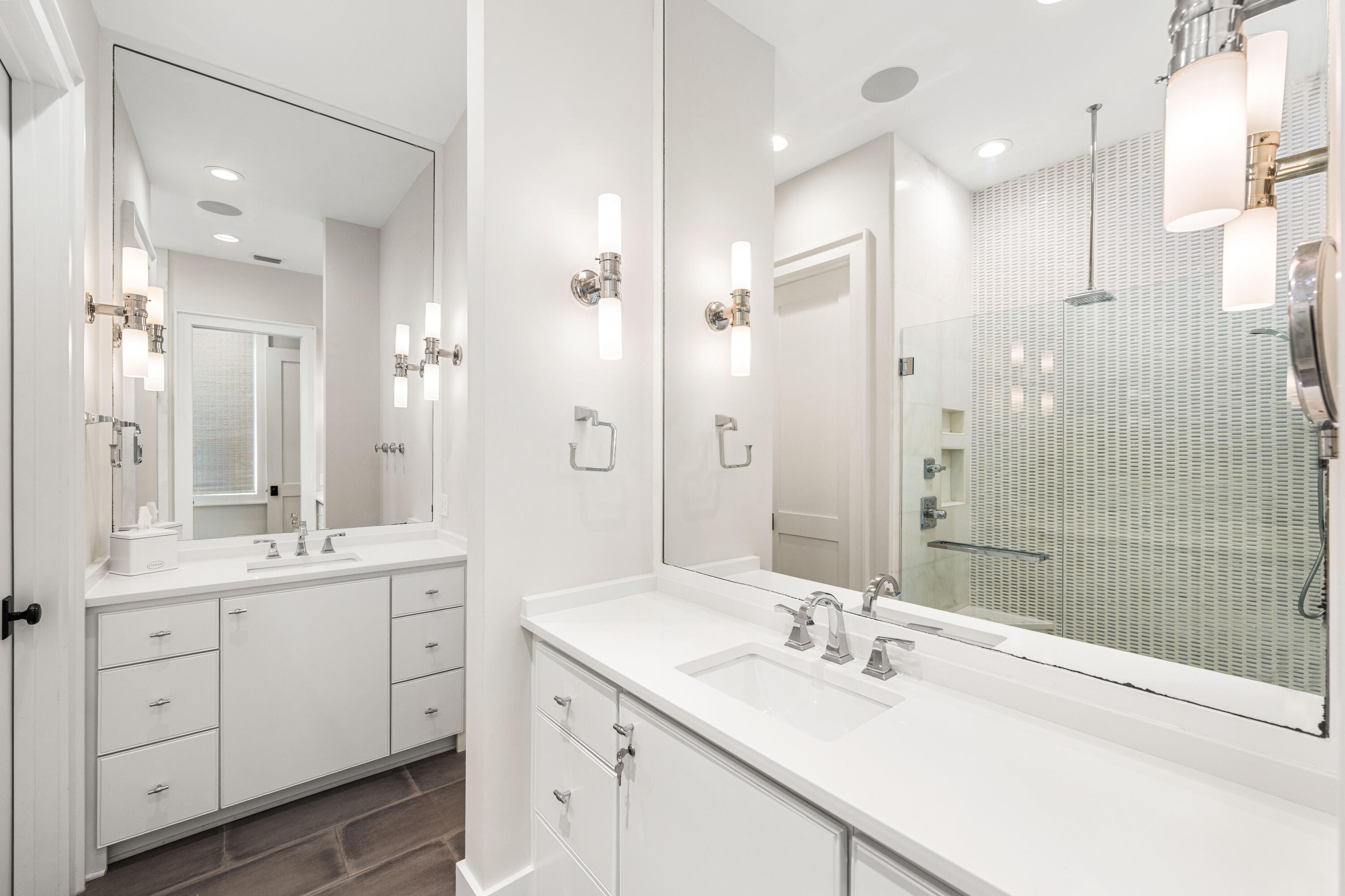 41 Compass Point Way Watersound, FL 32461 - Photo 31 of 66 a bathroom with a double vanity sink mirror and shower