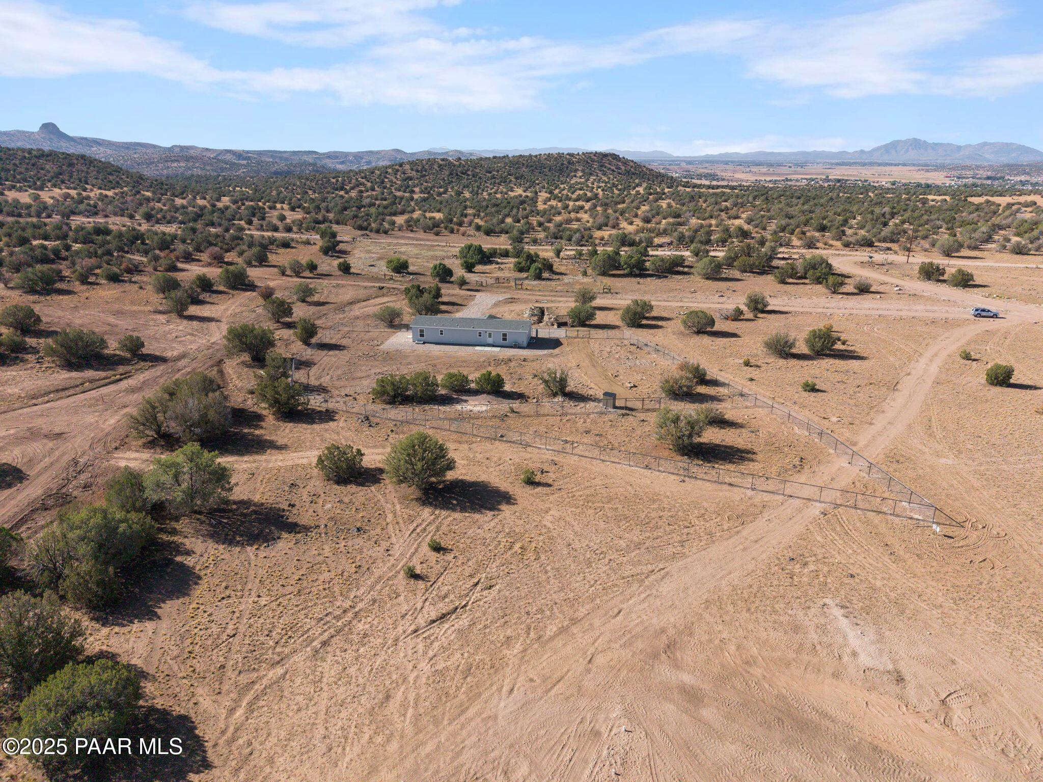 1440 East E Spring Paulden, AZ 86334 - Photo 48 of 53 Aerial VIew with Fence & Corral