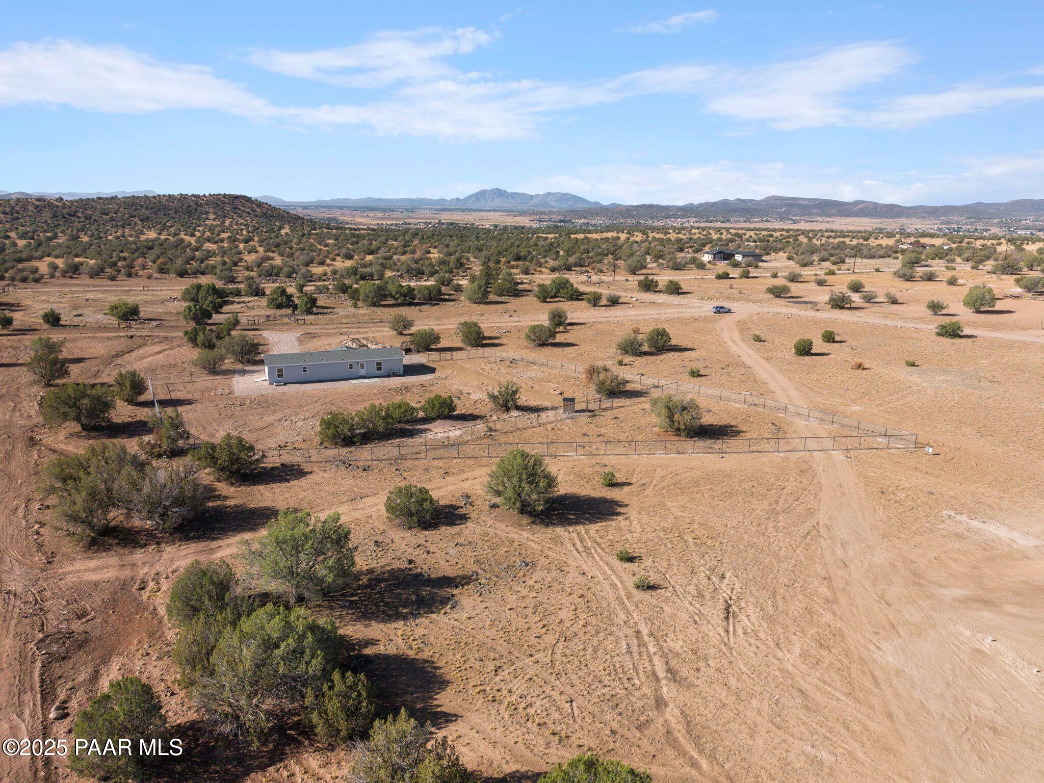 1440 East E Spring Paulden, AZ 86334 - Photo 49 of 53 Aerial VIew with Fence & Corral