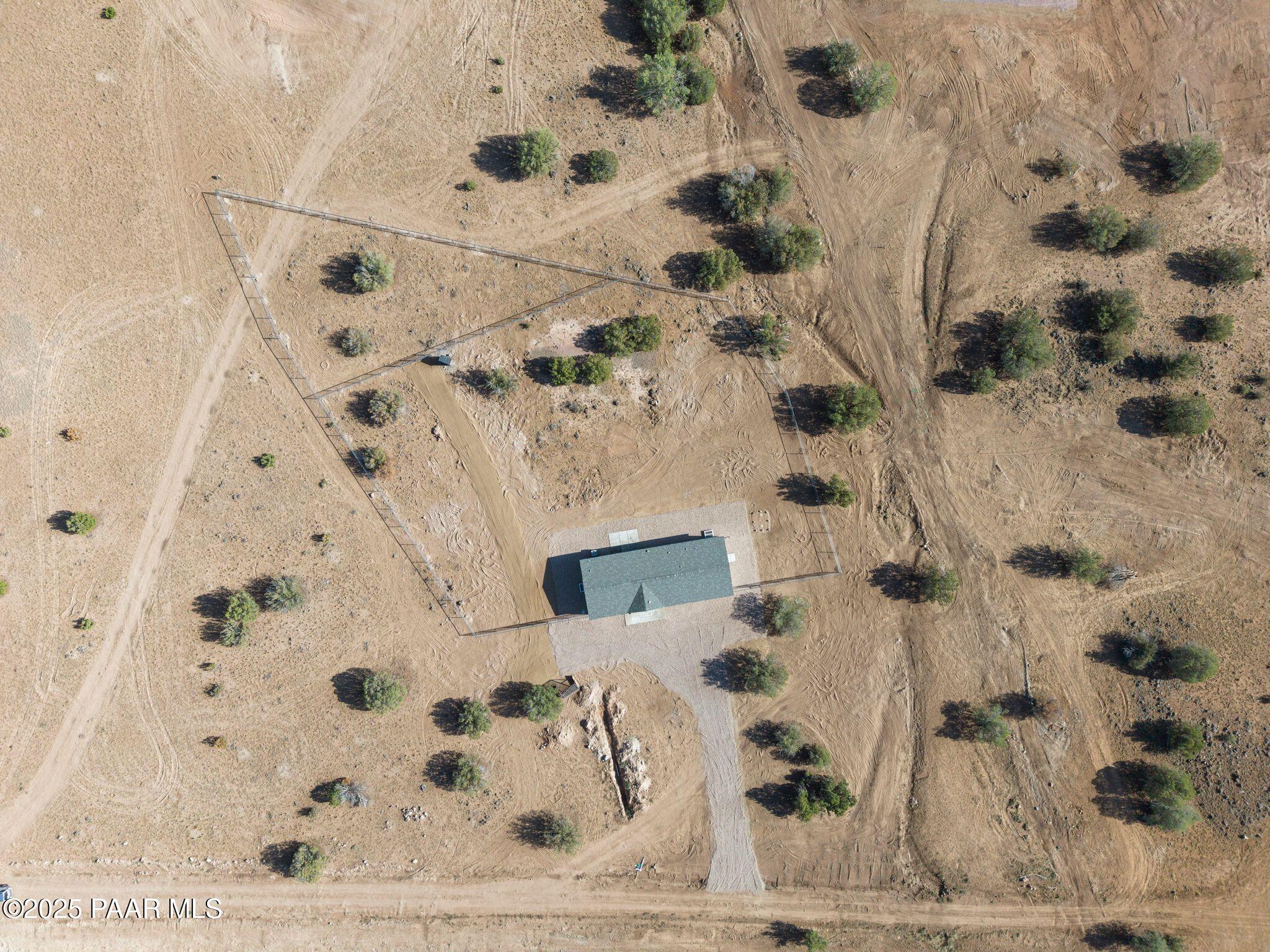 1440 East E Spring Paulden, AZ 86334 - Photo 7 of 53 Aerial VIew with Fence & Corral