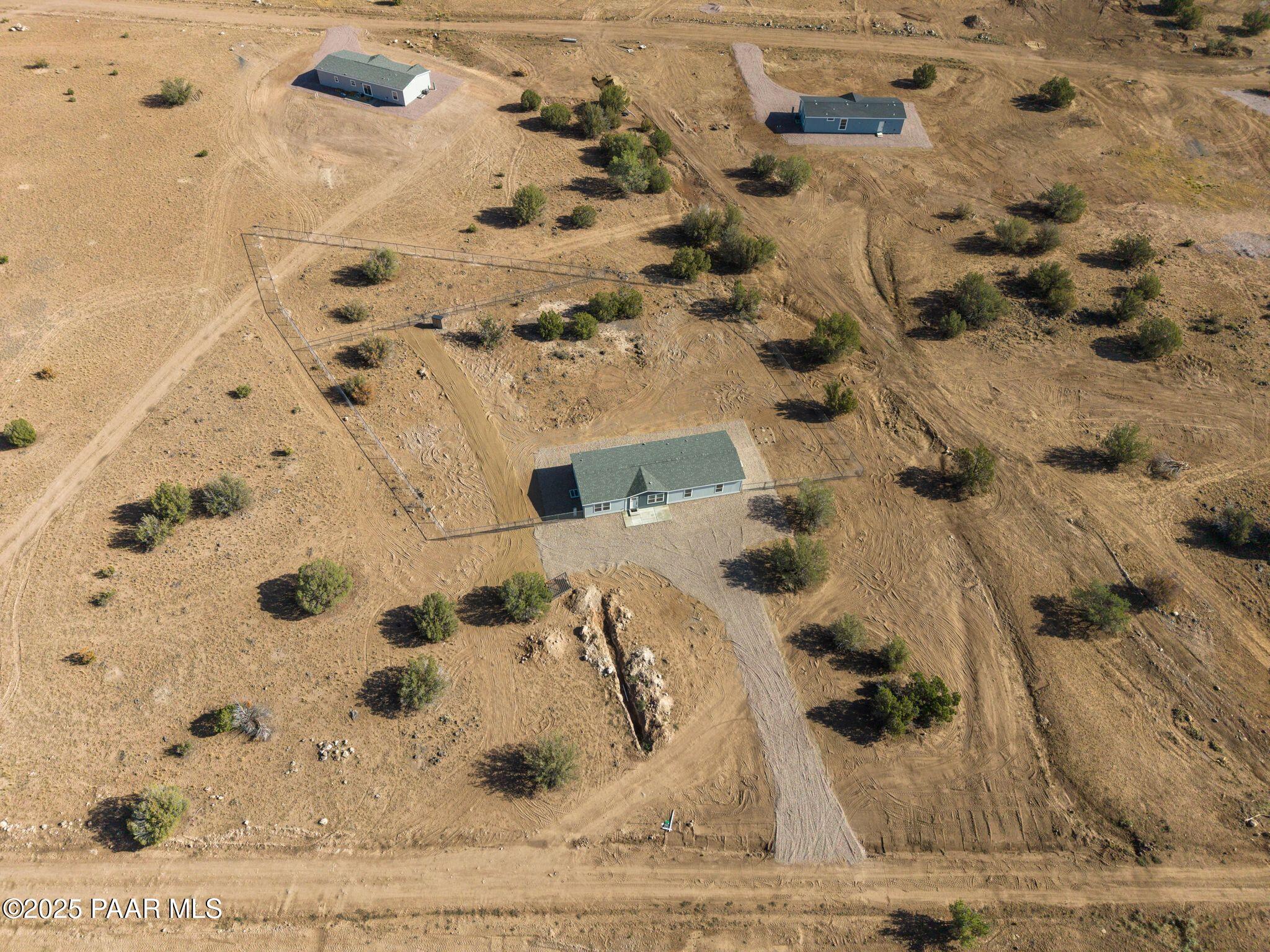 1440 East E Spring Paulden, AZ 86334 - Photo 8 of 53 Aerial VIew with Fence & Corra