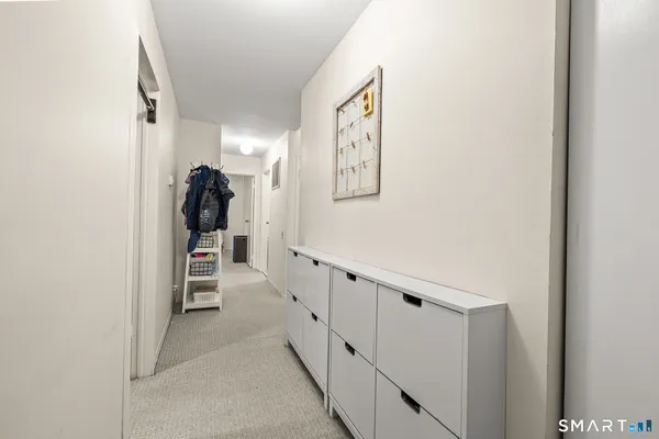 a view of hallway with stairs