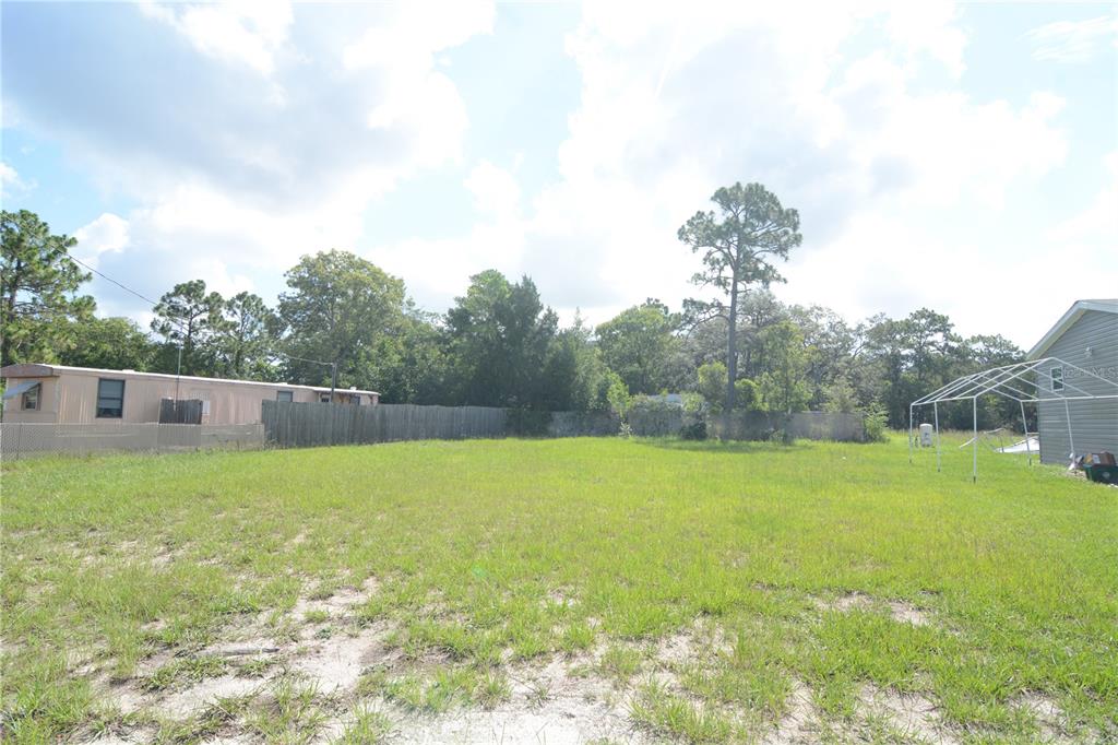 a backyard of a house with lots of green space