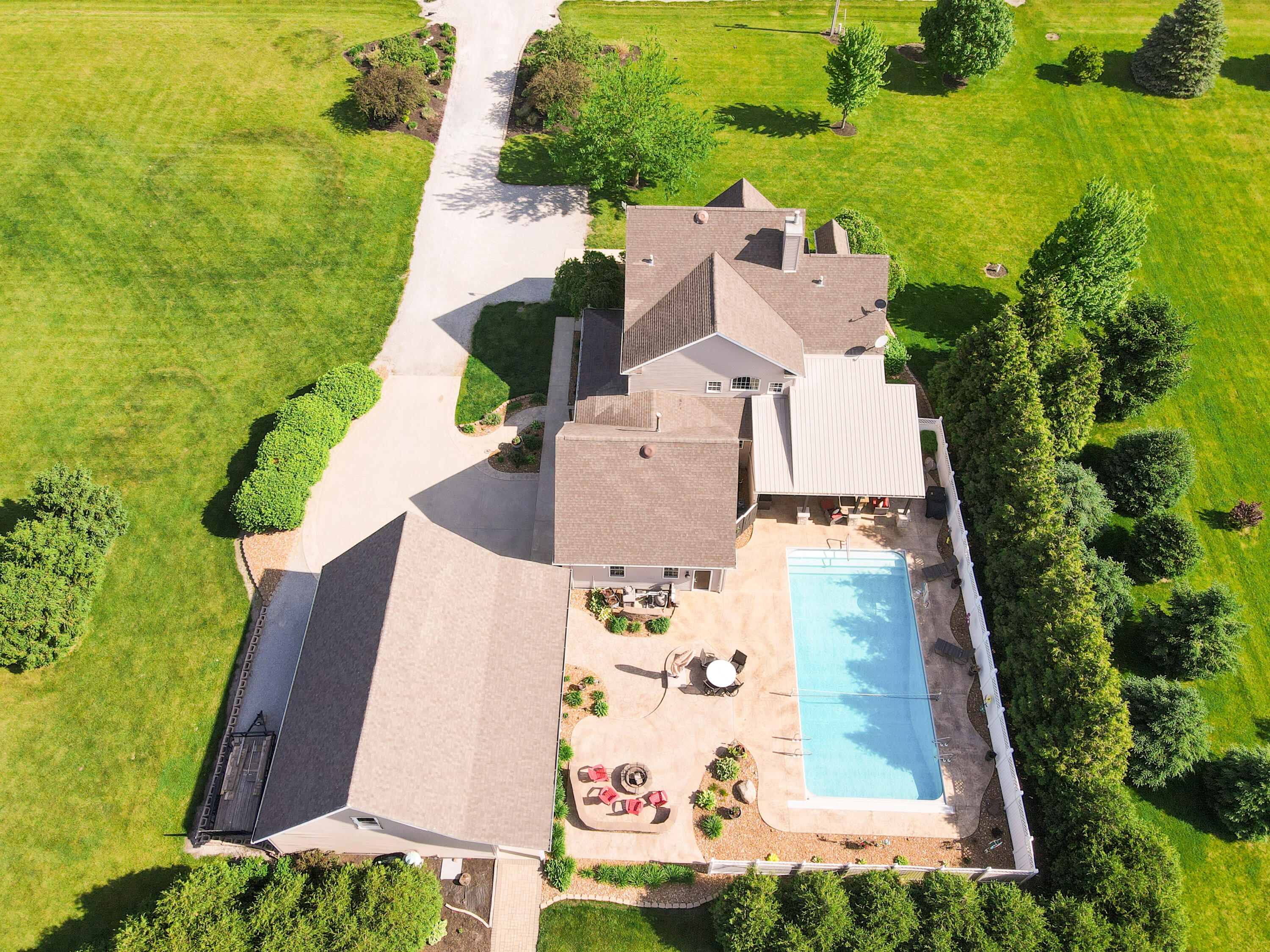 1601 East Amsler Road Rensselaer, IN 47978 - Photo 69 of 70 an aerial view of a house with a yard and lake view