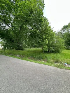 a view of a field with trees in background