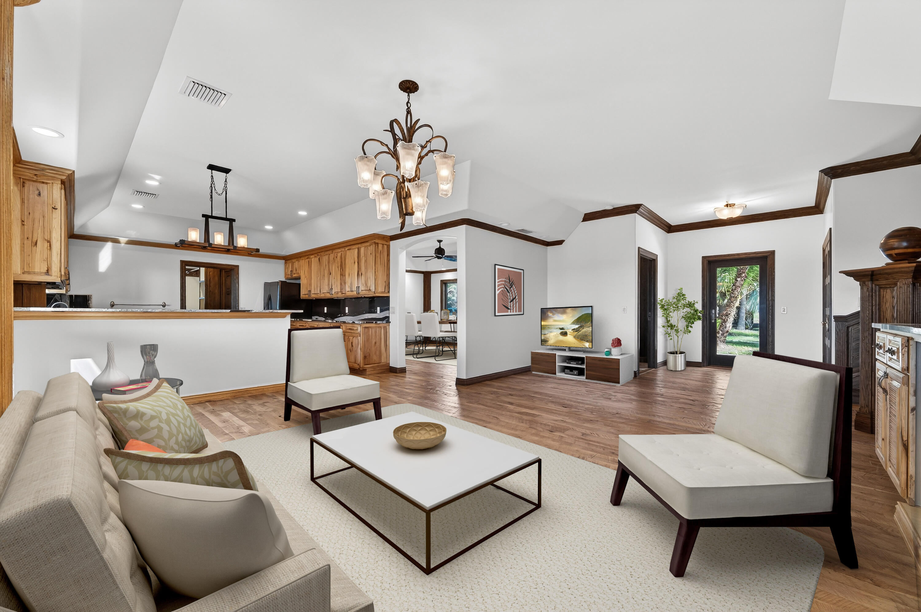 200 South Graves Road Fort Pierce, FL 34945 - Photo 20 of 58 a living room with furniture and a chandelier