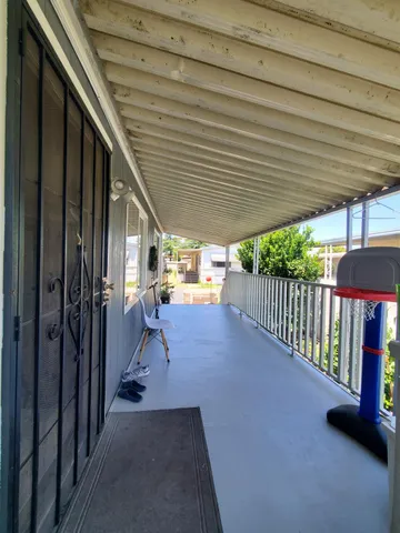 a view of a porch