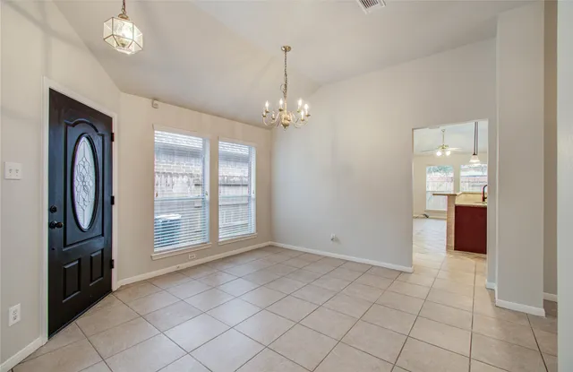 a view of a livingroom with a chandelier