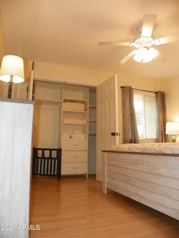 a view of a bedroom with closet