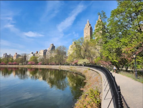 25 East 69th Street, Unit 5B Manhattan, NY 10021 - Photo 16 of 22 a view of a lake with a yard and large trees