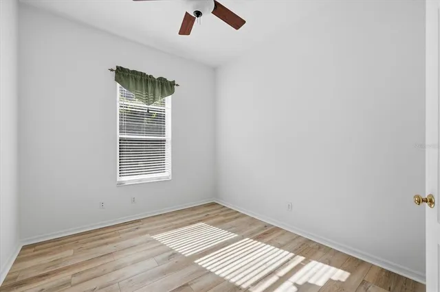 an empty room with a window