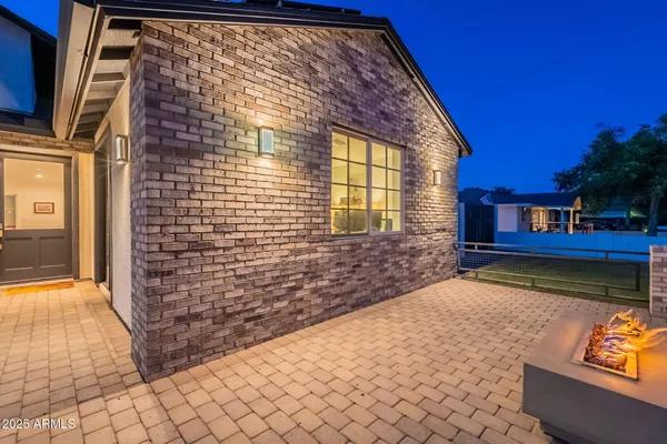 a view of a terrace with chairs