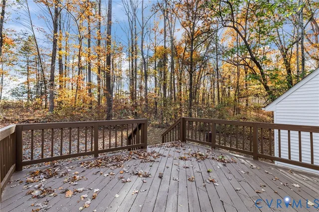 a view of a house with a wooden floor