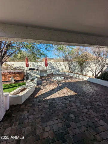 a view of a porch with furniture