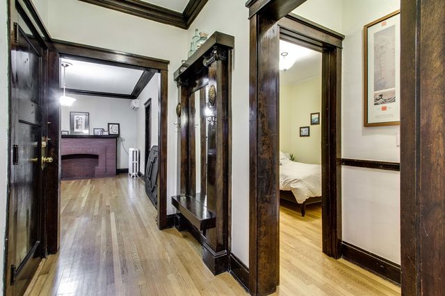 a view of a bathroom from the hallway