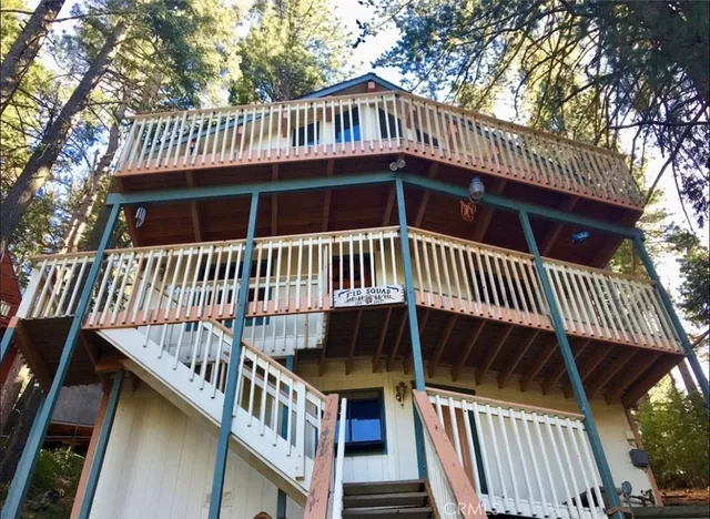 a view of a house with a deck