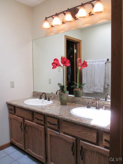 343 Forest Road Nazareth, PA 18064 - Photo 20 of 32 a bathroom with a granite countertop sink and a mirror