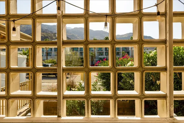 front of a building with a glass door